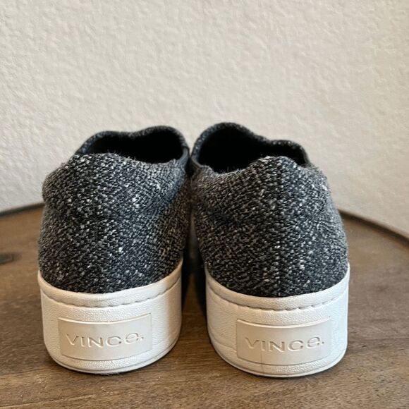 VINCE Gray Tweed Warren Round Toe Slip-On Platform Sneakers Women's Size 7.5 - Picture 8 of 9